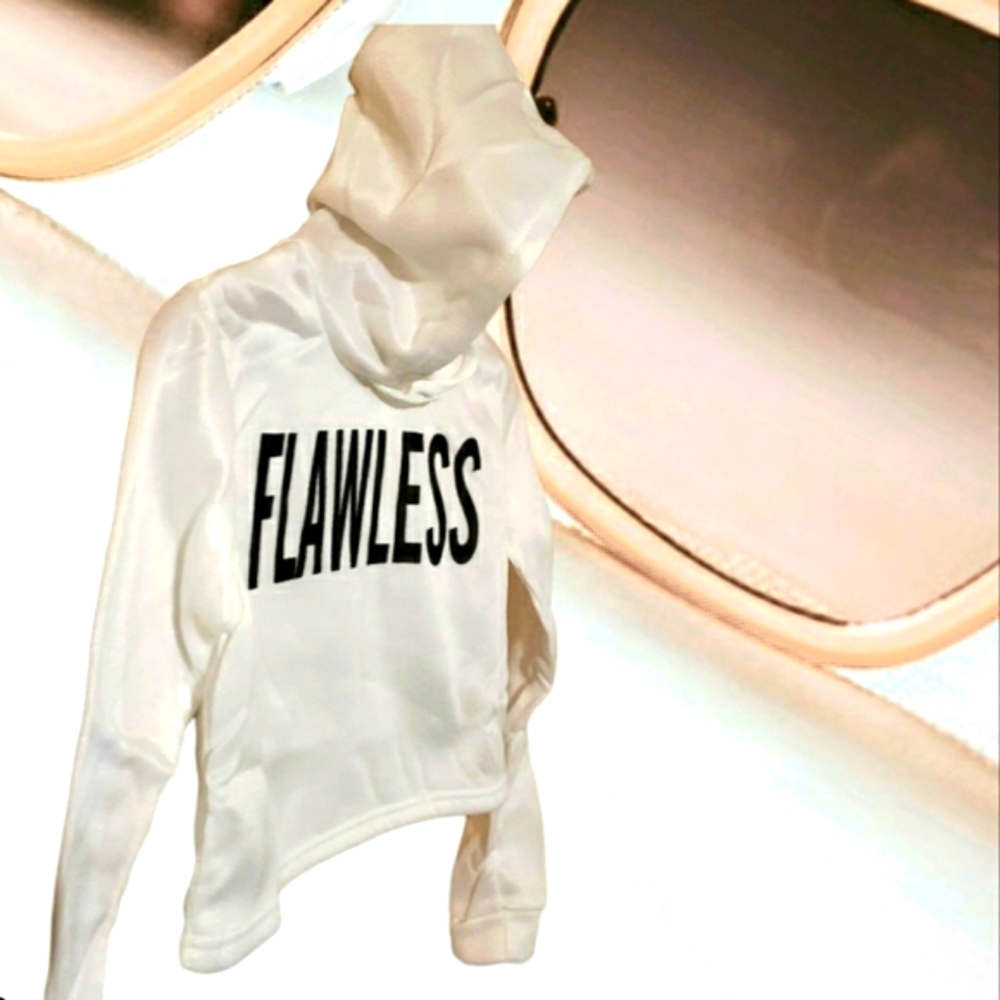 Women Hooded Crop Top, Size Large, White